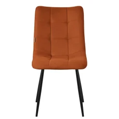 Esszimmerstühle 6er Set Orange Küchenstuhl mit Polyesterbezug und Stahlbeinen ML-Design
