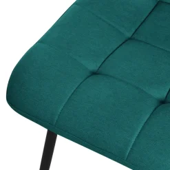 Esszimmerstühle 2er Set Petrol Küchenstuhl mit Polyesterbezug und Stahlbeinen ML-Design
