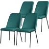 Esszimmerstühle 4er Set Petrol mit Rückenlehne, Polsterstühle für Esszimmer & Küche ML-Design