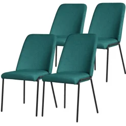 Esszimmerstühle 4er Set Petrol mit Rückenlehne, Polsterstühle für Esszimmer & Küche ML-Design