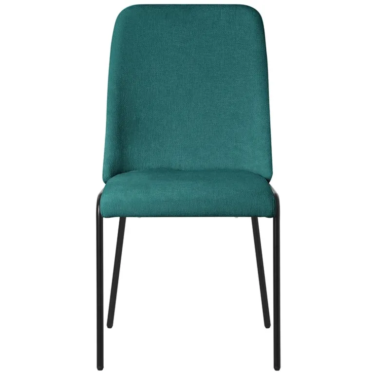Esszimmerstühle 4er Set Petrol mit Rückenlehne, Polsterstühle für Esszimmer & Küche ML-Design