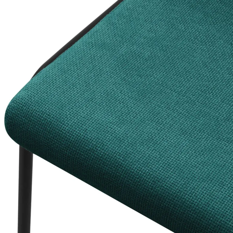 Esszimmerstühle 4er Set Petrol mit Rückenlehne, Polsterstühle für Esszimmer & Küche ML-Design