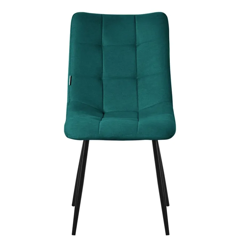 Esszimmerstühle 6er Set Petrol Küchenstuhl mit Polyesterbezug und Stahlbeinen ML-Design