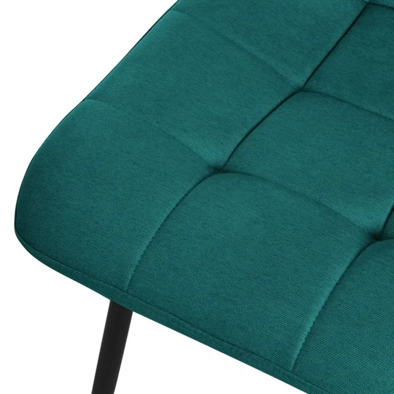 Esszimmerstühle 6er Set Petrol Küchenstuhl mit Polyesterbezug und Stahlbeinen ML-Design