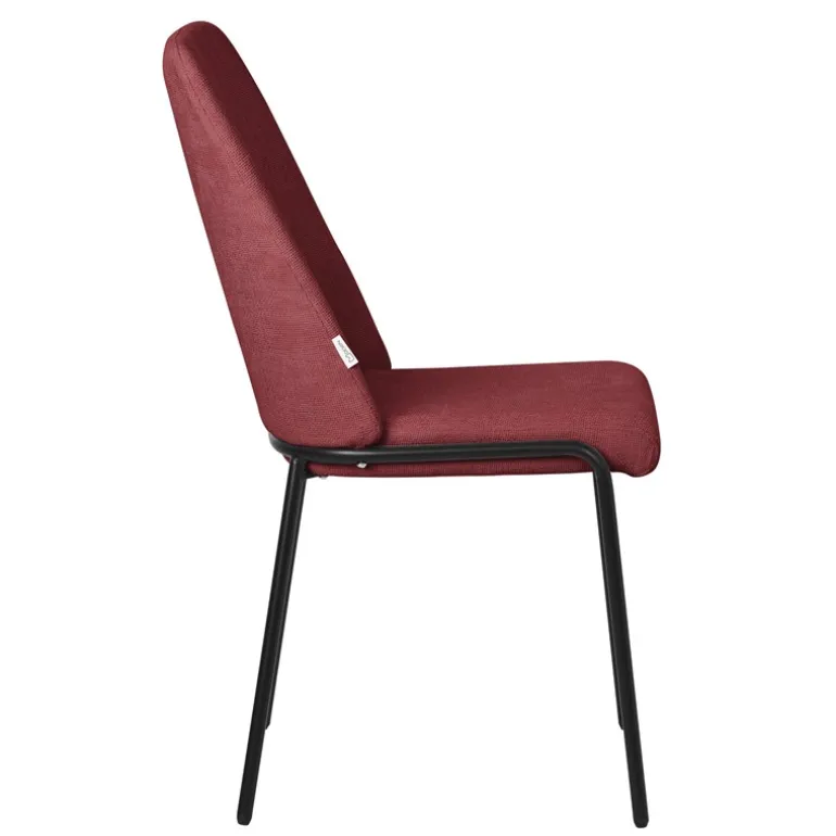 Esszimmerstühle 4er Set Rot mit Rückenlehne, Polsterstühle für Esszimmer & Küche ML-Design