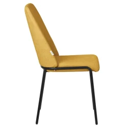 Esszimmerstühle 2er Set Senf mit Rückenlehne, Polsterstühle für Esszimmer & Küche ML-Design