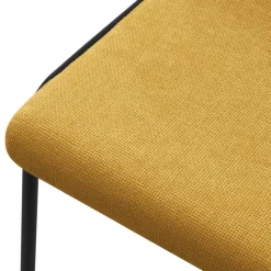 Esszimmerstühle 2er Set Senf mit Rückenlehne, Polsterstühle für Esszimmer & Küche ML-Design