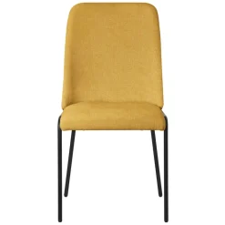 Esszimmerstühle 4er Set Senf mit Rückenlehne, Polsterstühle für Esszimmer & Küche ML-Design