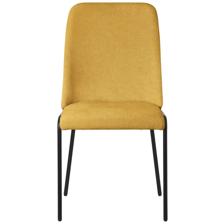 Esszimmerstühle 4er Set Senf mit Rückenlehne, Polsterstühle für Esszimmer & Küche ML-Design