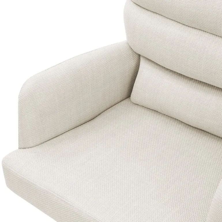 Esszimmerstuhl Beige drehbar mit abnehmbaren Rückenkissen gepolstert bis 120 Kilogramm