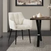 Esszimmerstuhl Creme aus Frotteestoff mit gepolstertem Sitz ML-Design