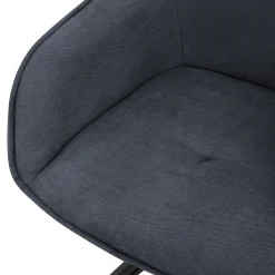 Esszimmerstuhl drehbarAnthrazit aus Textil Webstoff mit Rücken- und Armlehne ML-Design