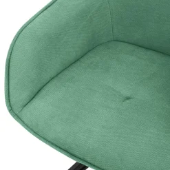 Esszimmerstuhl drehbar Grün aus Textil Webstoff Küchenstuhl mit Rücken- und Armlehne ML-Design