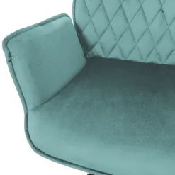 Esszimmerstuhl drehbar mit Rücken- und Armlehnen Salbei Küchenstuhl mit Microfaser-Samtbezug ML-Design