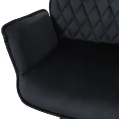 Esszimmerstuhl drehbar mit Rücken- und Armlehnen Schwarz Küchenstuhl mit Microfaser-Samtbezug ML-Design