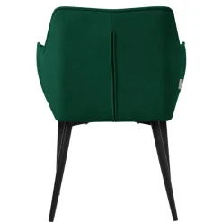 Esszimmerstuhl Dunkelgrün aus Frotteestoff mit dickem gepolsterter Sitz ML-Design