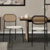 Esszimmerstuhl 2er Set Beige bis 120 kg Rattan Rückenlehne ML-Design