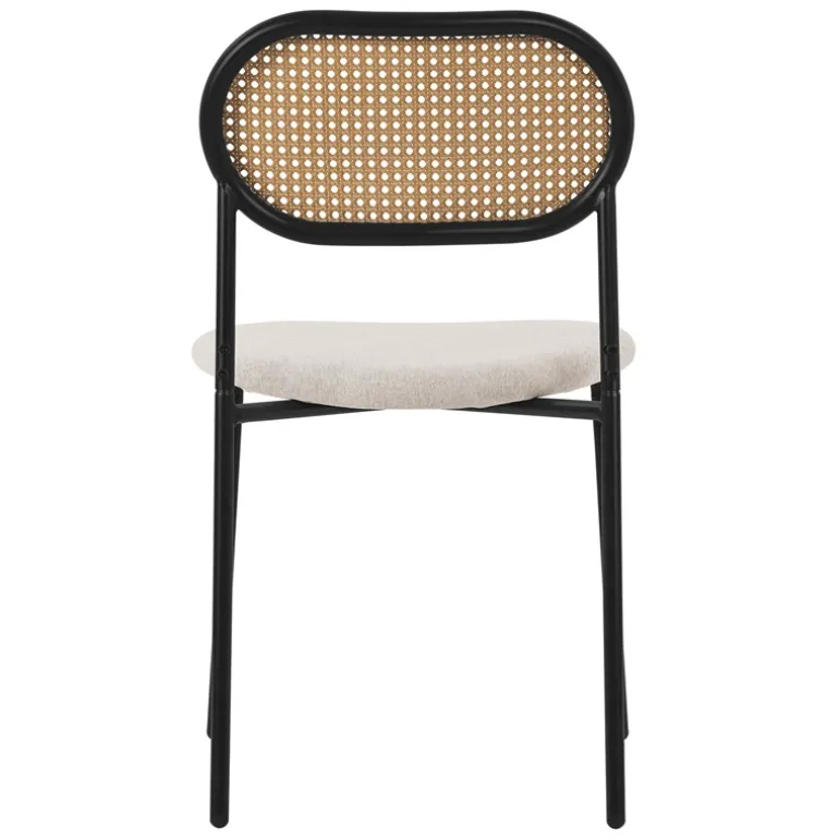 Esszimmerstuhl 2er Set Beige bis 120 kg Rattan Rückenlehne ML-Design