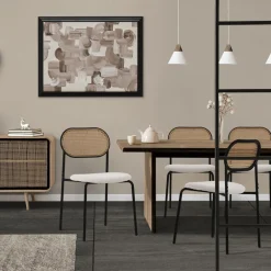 Esszimmerstuhl 2er Set Beige bis 120 kg Rattan Rückenlehne ML-Design