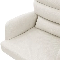 Esszimmerstuhl 4er Set Beige drehbar mit abnehmbaren Rückenkissen gepolstert bis 120 Kilogramm