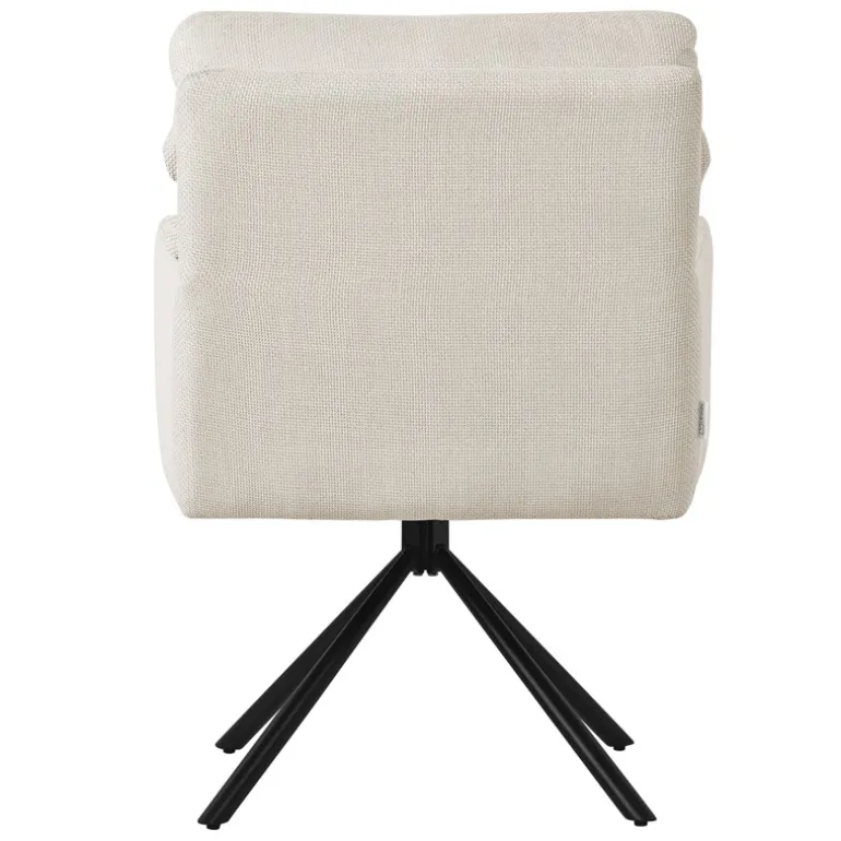 Esszimmerstuhl 6er Set Beige drehbar mit abnehmbaren Rückenkissen gepolstert bis 120 Kilogramm