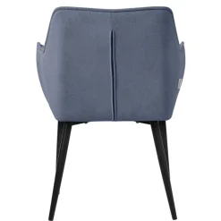 Esszimmerstuhl 4er Set Blau aus Frotteestoff mit dickem gepolsterter Sitz ML-Design