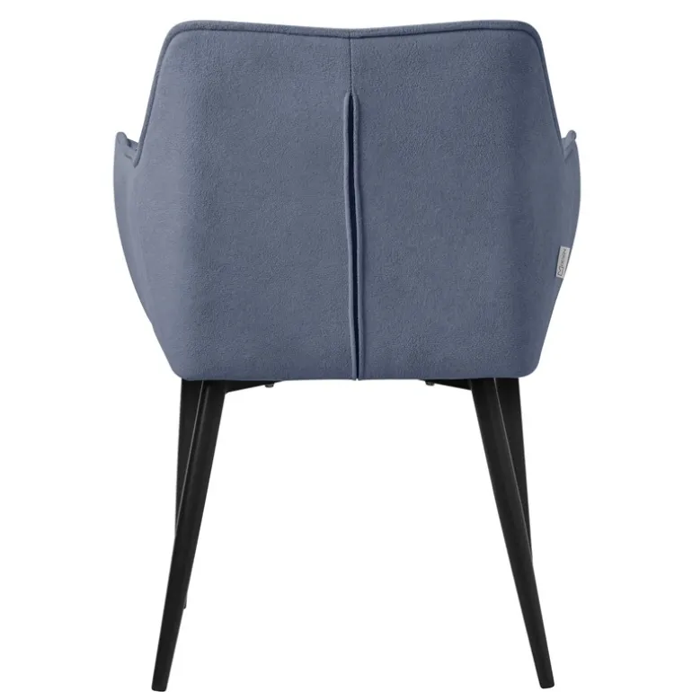 Esszimmerstuhl 4er Set Blau aus Frotteestoff mit dickem gepolsterter Sitz ML-Design