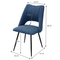 Esszimmerstuhl 6er Set Blau gepolstert inkl. Montagematerial Polsterstuhl Küchenstuhl ML-Design