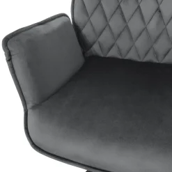 Esszimmerstuhl 2er Set drehbar mit Rücken- und Armlehnen Anthrazit Küchenstuhl mit Microfaser-Samtbezug ML-Design