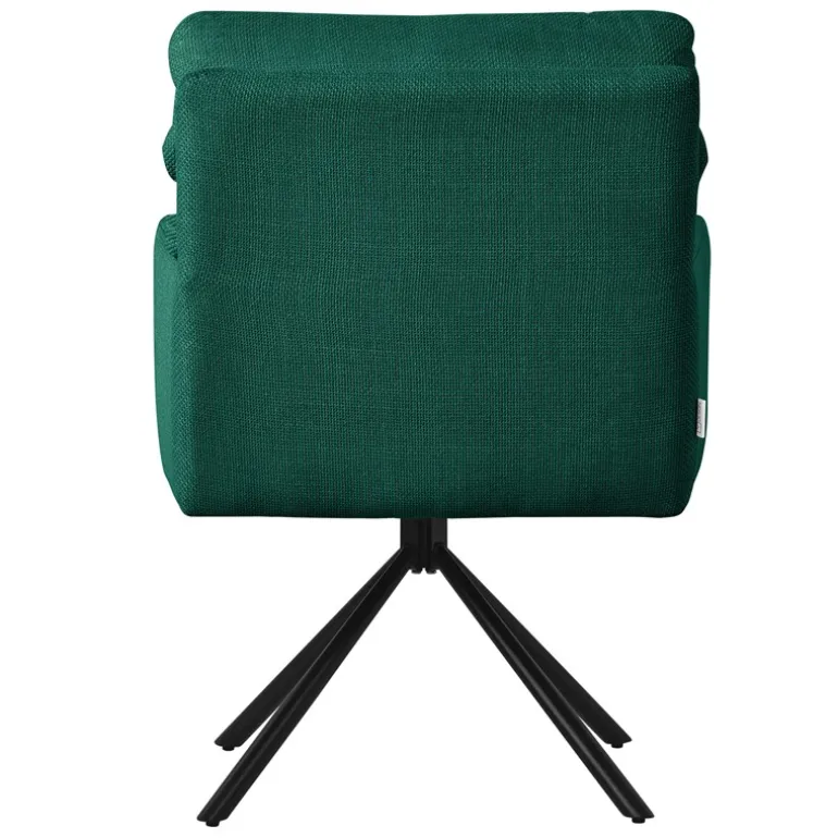 Esszimmerstuhl 4er Set Dunkelgrün drehbar mit abnehmbaren Rückenkissen gepolstert bis 120 Kilogramm ML-Design