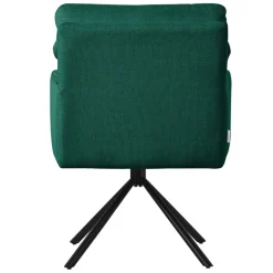 Esszimmerstuhl 6er Set Dunkelgrün drehbar mit abnehmbaren Rückenkissen gepolstert bis 120 Kilogramm ML-Design