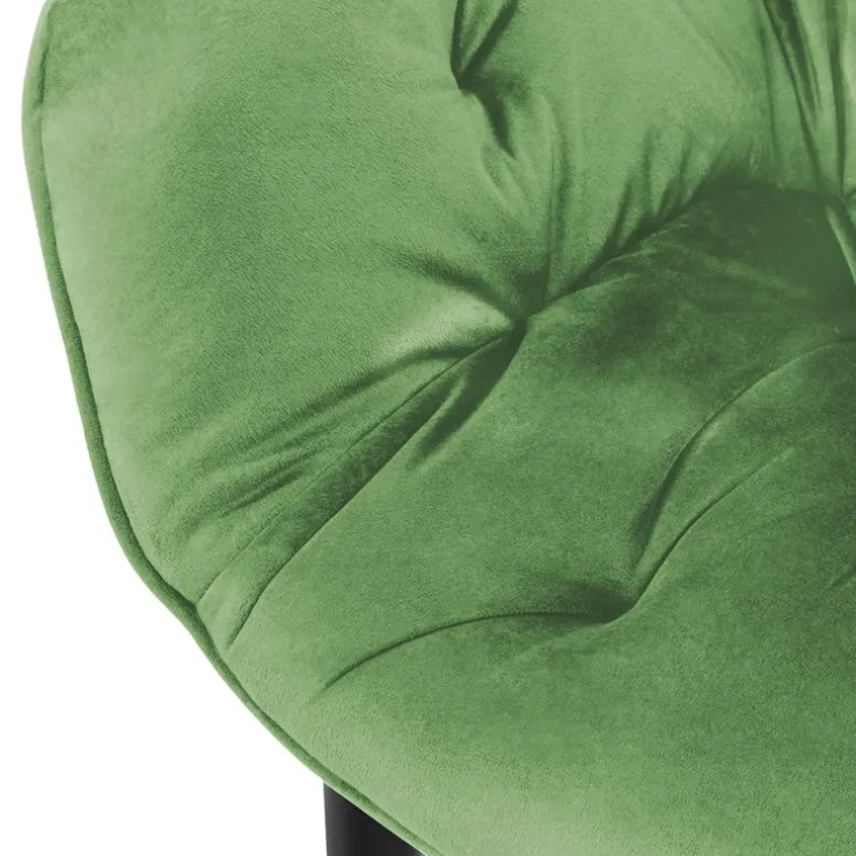 Esszimmerstuhl 2er Set Große Rauten Steppung mit Rücken- und Armlehnen Salbei Küchenstuhl mit Microfaser-Samtbezug ML-Design