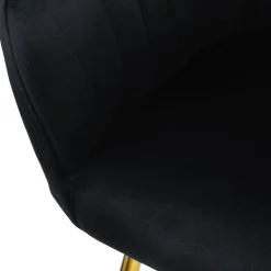 Esszimmerstuhl 4er Set mit Rücken- und Armlehnen Schwarz Küchenstuhl mit Microfaser-Samtbezug ML-Design
