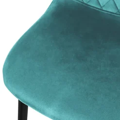 Esszimmerstuhl 4er Set mit Rückenehne Petrol Küchenstuhl mit Microfaser-Samtbezug ML-Design