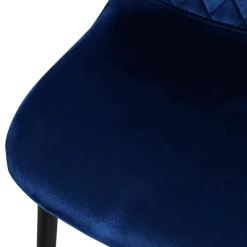 Esszimmerstuhl 4er Set mit Rückenlehne Dunkelblau Küchenstuhl mit Microfaser-Samtbezug ML-Design