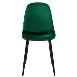 Esszimmerstuhl 4er Set mit Rückenlehne Dunkelgrün Küchenstuhl mit Microfaser-Samtbezug ML-Design