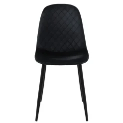Esszimmerstuhl 4er Set mit Rückenlehne Schwarz Küchenstuhl mit Microfaser-Samtbezug ML-Design
