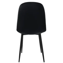 Esszimmerstuhl 4er Set mit Rückenlehne Schwarz Küchenstuhl mit Microfaser-Samtbezug ML-Design