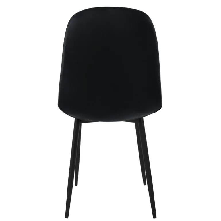 Esszimmerstuhl 4er Set mit Rückenlehne Schwarz Küchenstuhl mit Microfaser-Samtbezug ML-Design
