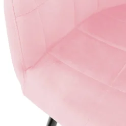 Esszimmerstuhl 2er Set mit Rücken- und Armlehnen Rosa Küchenstuhl mit Microfaser-Samtbezug