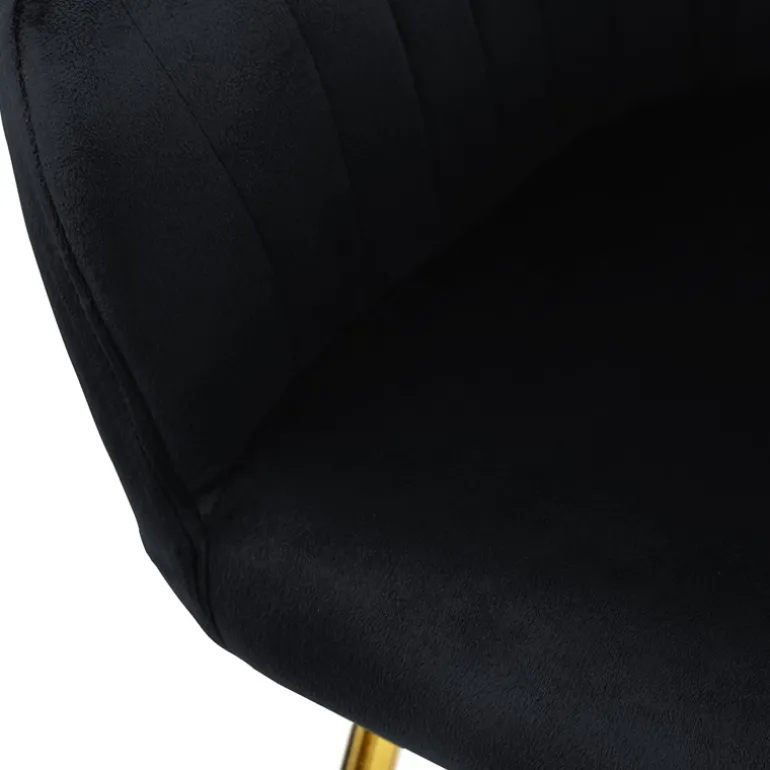 Esszimmerstuhl 6er Set mit Rücken- und Armlehnen Schwarz Küchenstuhl mit Microfaser-Samtbezug ML-Design