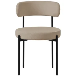 Esszimmerstuhl 4er Set mit Teddystoff mit Rückenlehne Braun Küchenstuhl ML-Design