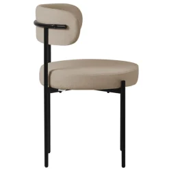 Esszimmerstuhl 4er Set mit Teddystoff mit Rückenlehne Braun Küchenstuhl ML-Design