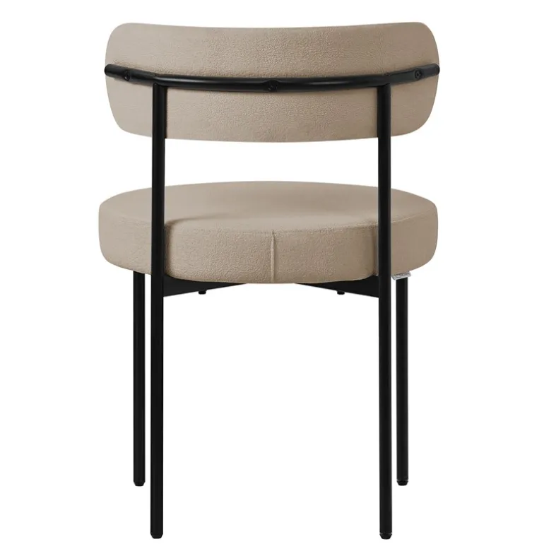 Esszimmerstuhl 4er Set mit Teddystoff mit Rückenlehne Braun Küchenstuhl ML-Design