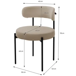 Esszimmerstuhl 4er Set mit Teddystoff mit Rückenlehne Braun Küchenstuhl ML-Design