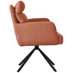 Esszimmerstuhl 4er Set Orange drehbar mit abnehmbaren Rückenkissen gepolstert bis 120 Kilogramm ML-Design