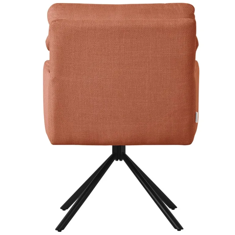 Esszimmerstuhl 6er Set Orange drehbar mit abnehmbaren Rückenkissen gepolstert bis 120 Kilogramm ML-Design