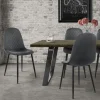 Esszimmerstuhl 4er Set Rauten Steppung mit Rückenlehne Anthrazit Küchenstuhl mit Microfaser-Samtbezug ML-Design