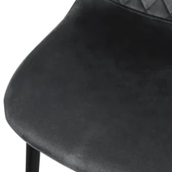 Esszimmerstuhl 4er Set Rauten Steppung mit Rückenlehne Anthrazit Küchenstuhl mit Microfaser-Samtbezug ML-Design