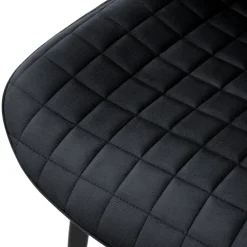 Esszimmerstuhl 2er Set Schwarz mit Samtbezug und Stahlbeinen Küchenstuhl mit Rückenlehne ML-Design